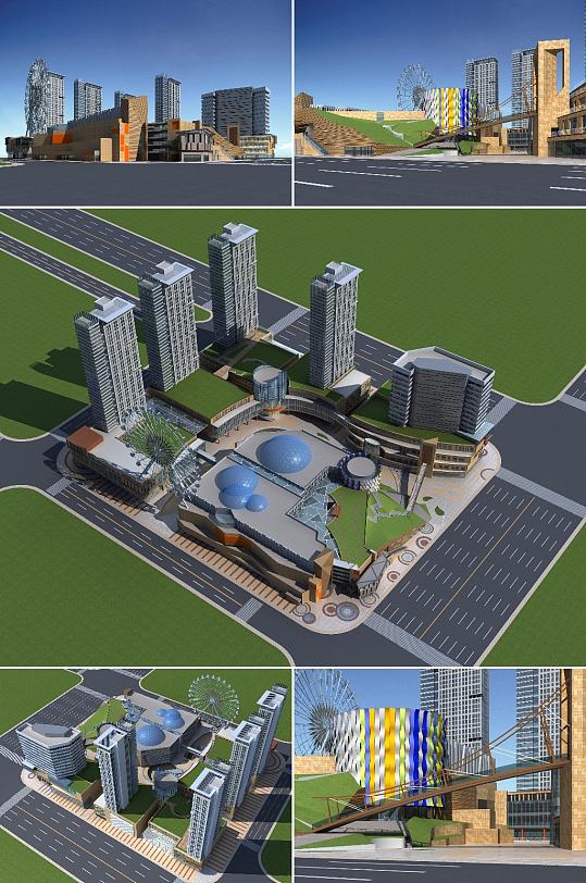 商业综合体3dmax建筑模型