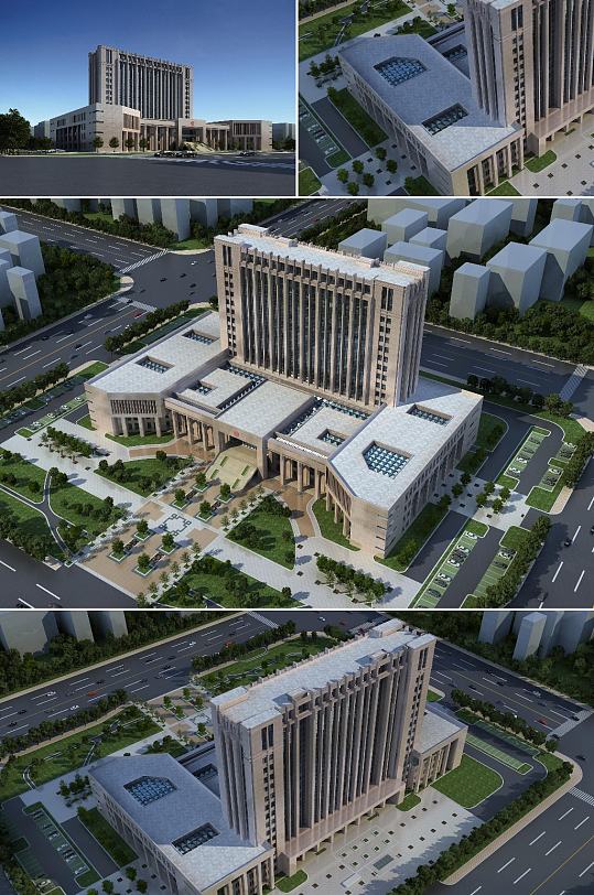 法院3dmax建筑模型