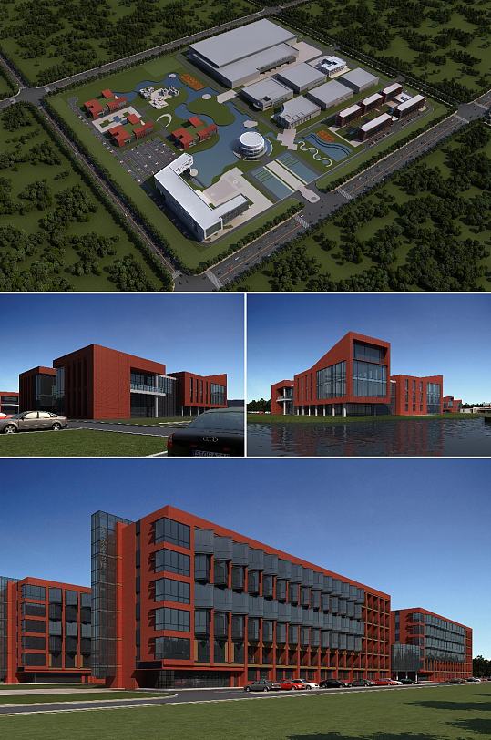 科技園3dmax建筑模型