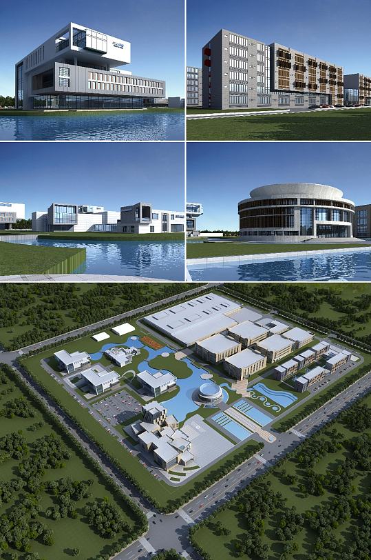 科技園3dmax建筑模型