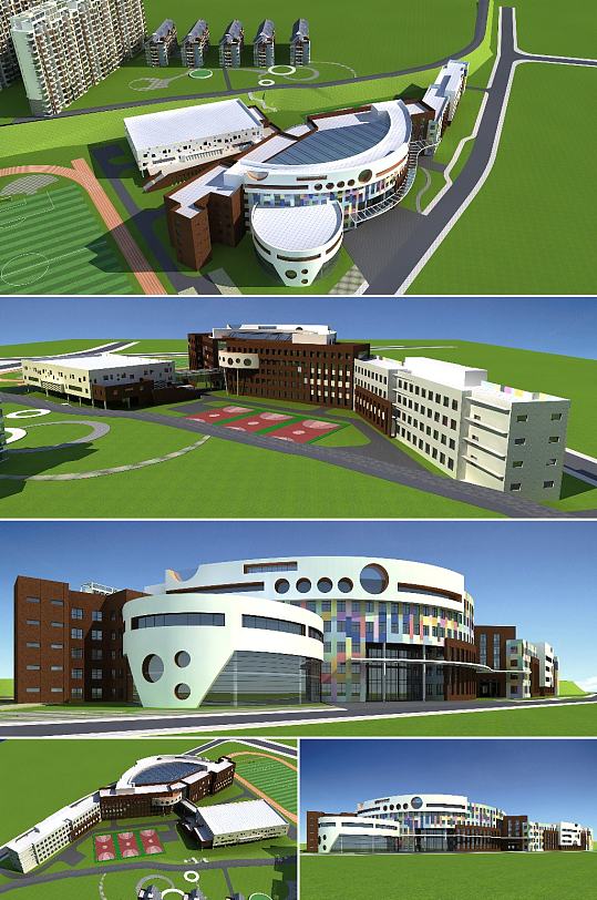 幼儿园3dmax建筑模型