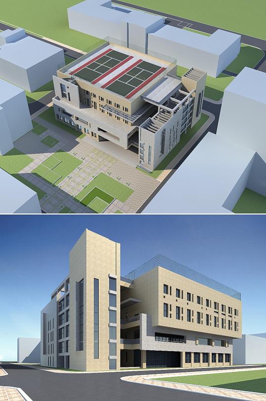 活动中心3dmax建筑模型-众图网