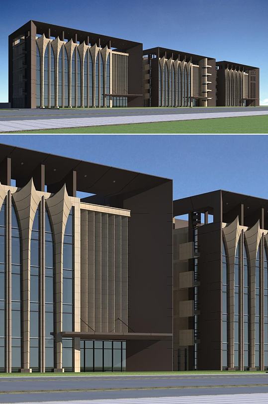 办公楼3dmax建筑模型-众图网