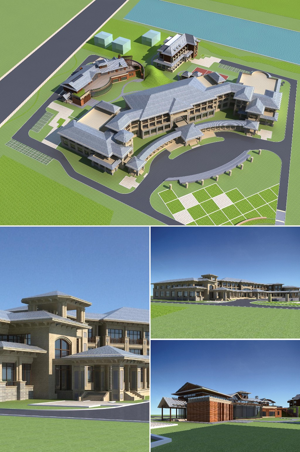 度假酒店3dmax建筑模型素材
