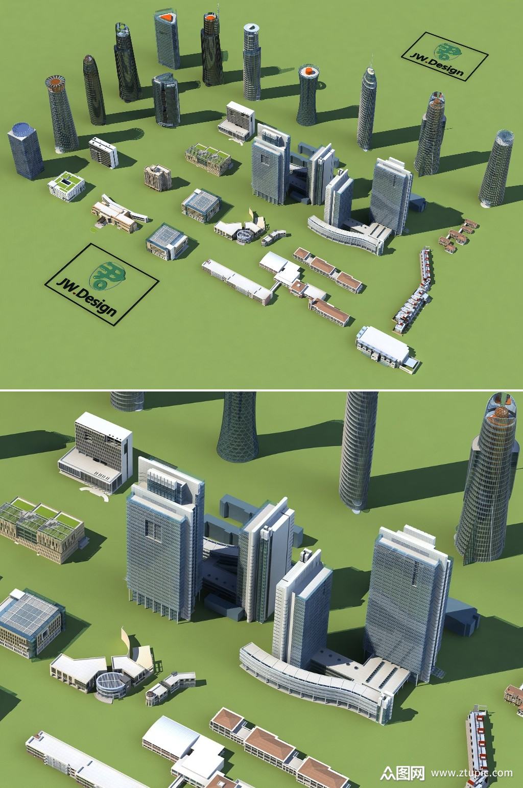 公建组合3dmax建筑模型素材