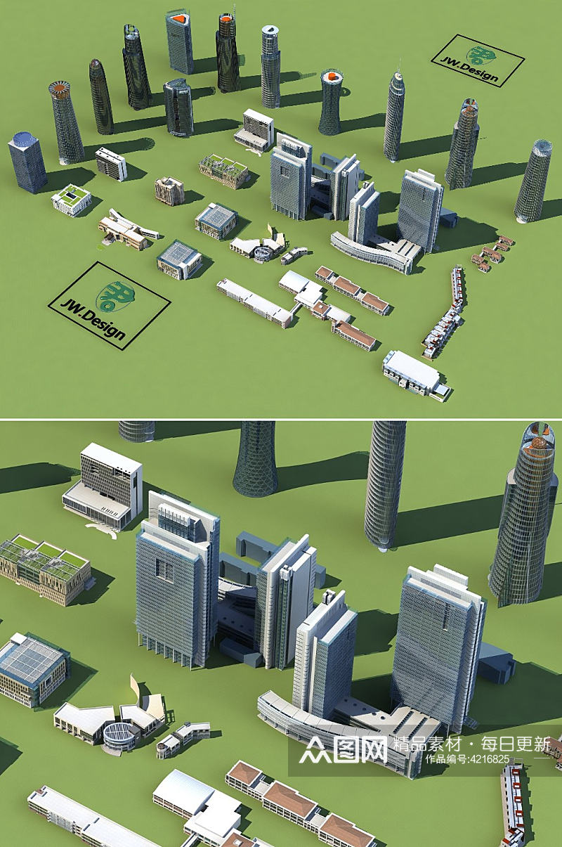 公建组合3dmax建筑模型素材