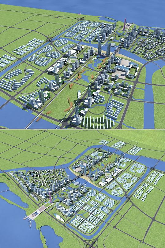 城市规划3dmax建筑模型