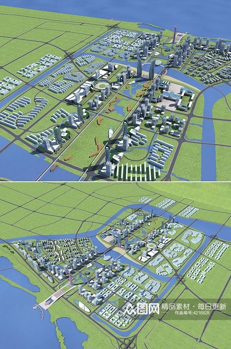 城市规划3dmax建筑模型素材
