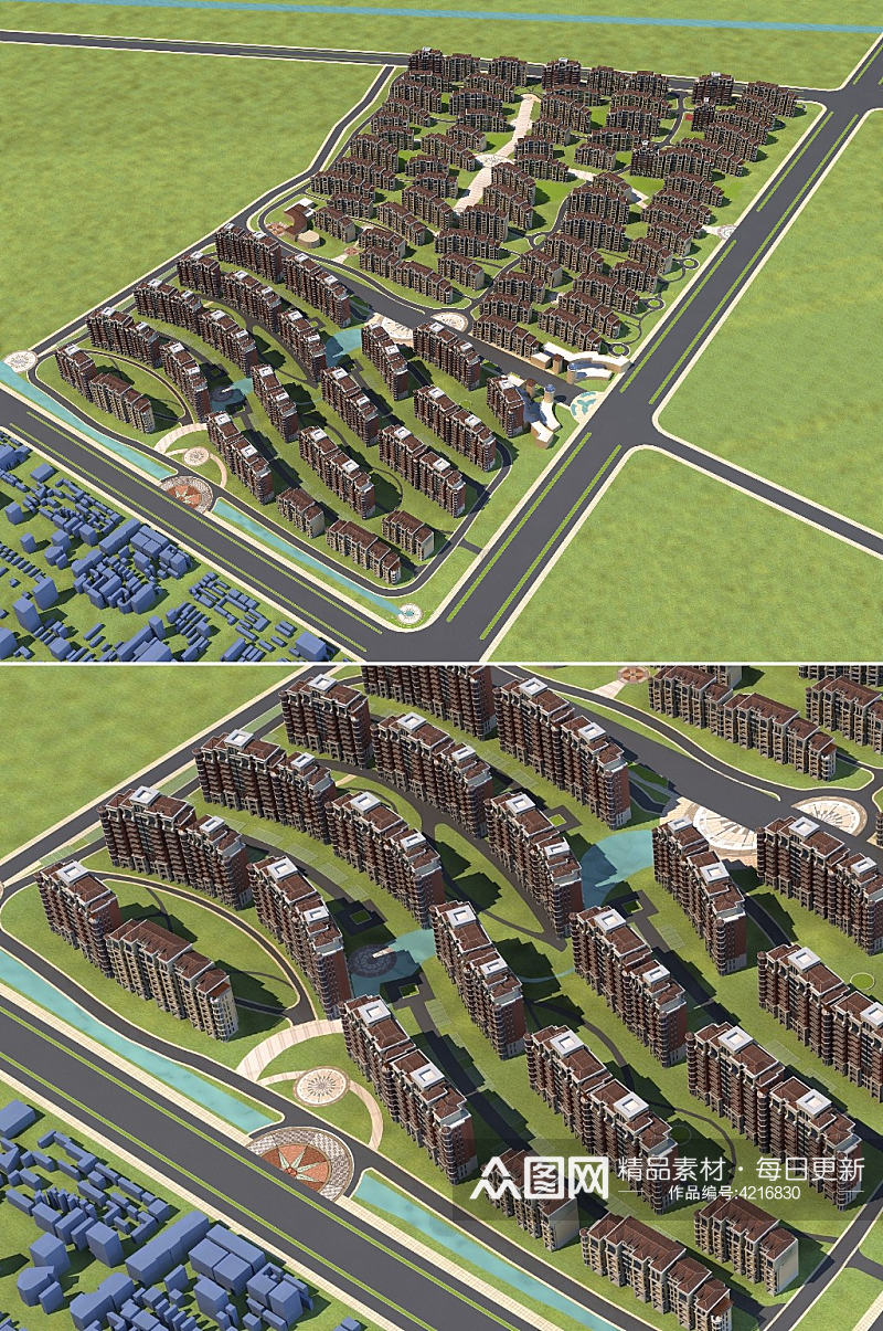 住宅小区3dmax建筑模型素材