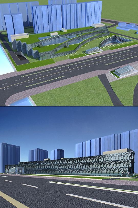 综合开发中心3dmax建筑模型
