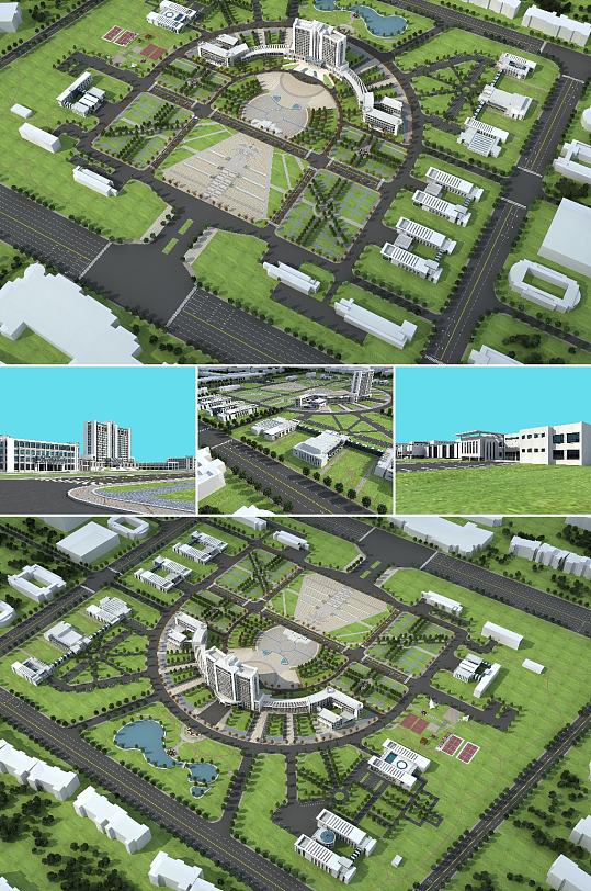 行政办公楼3dmax建筑模型-众图网