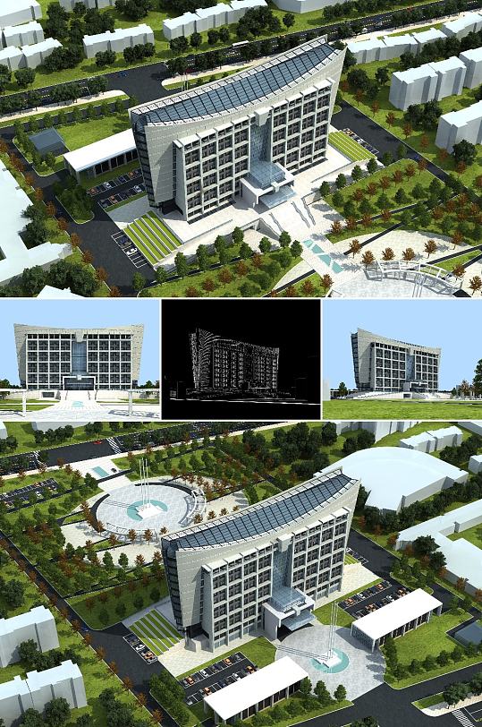 政府办公楼3dmax建筑模型