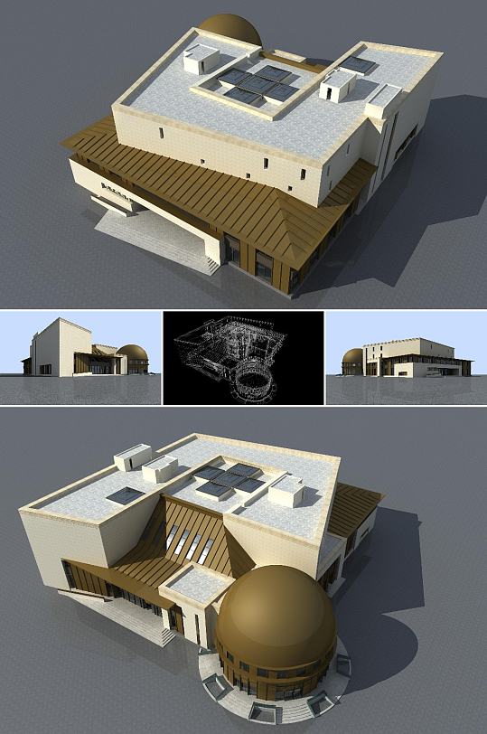 规划科技馆3dmax建筑模型