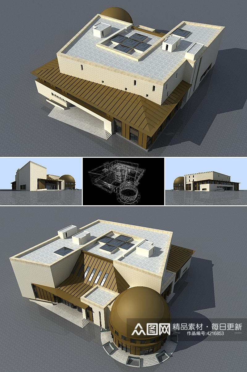 规划科技馆3dmax建筑模型素材