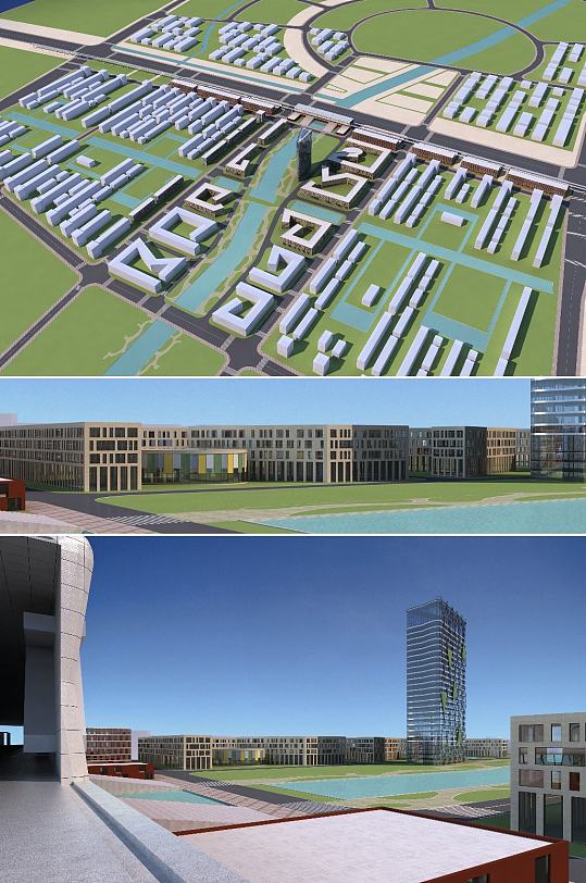 地铁站规划3dmax建筑模型-众图网