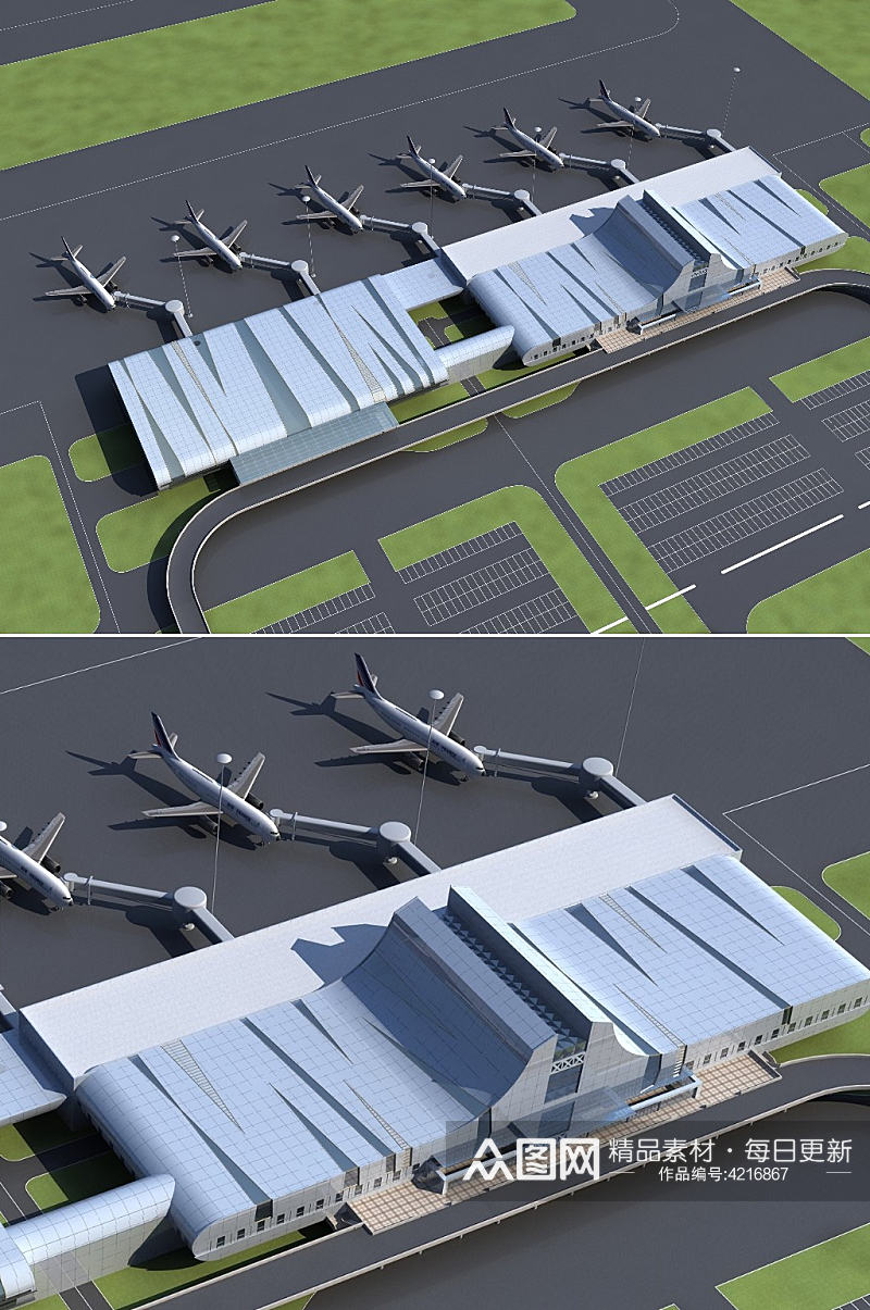 飞机场3dmax建筑模型素材