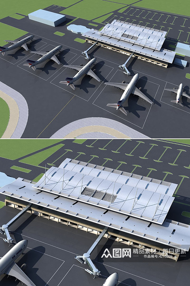 飞机场3dmax建筑模型素材