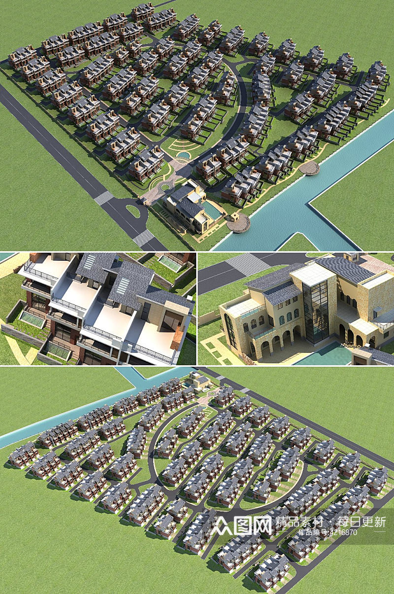 住宅小区3dmax建筑模型素材