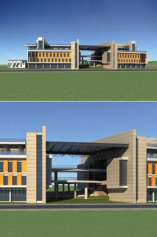 成人教育中心3dmax建筑模型