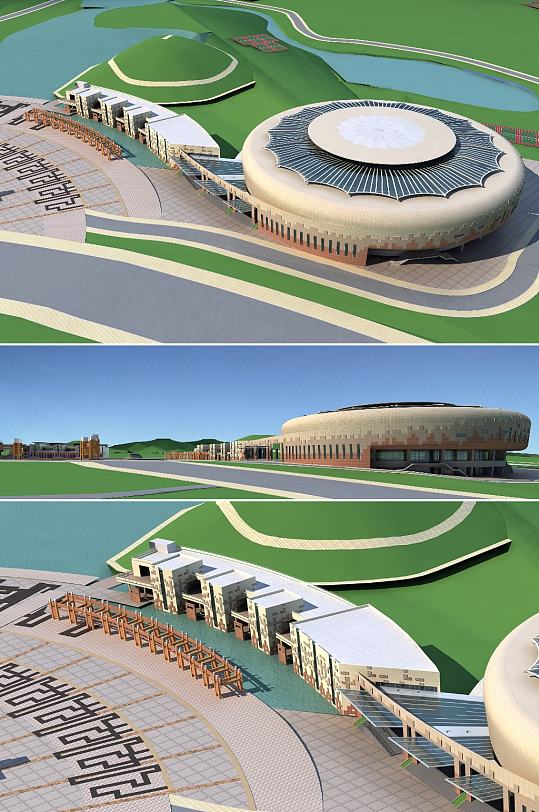 活动馆3dmax建筑模型-众图网