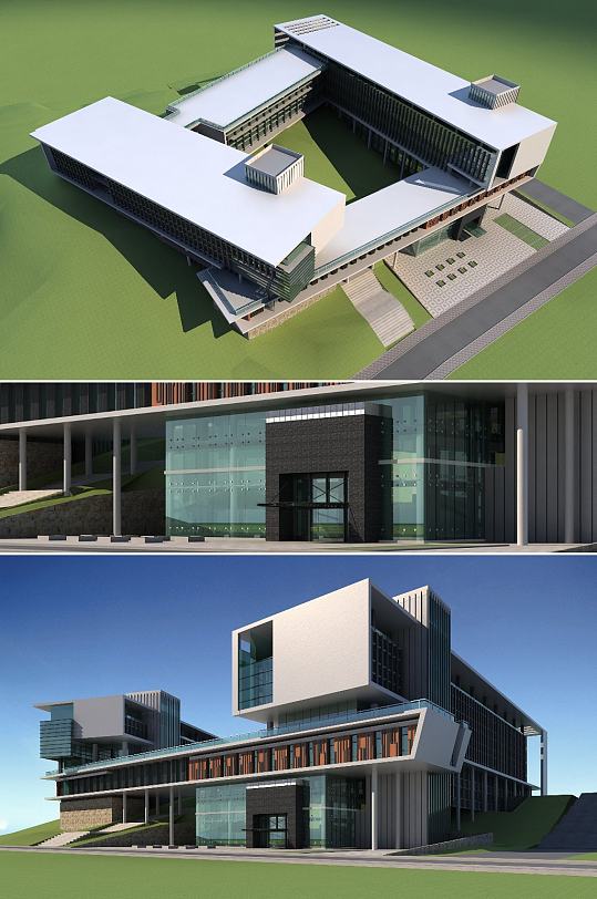 信息中心3dmax建筑模型