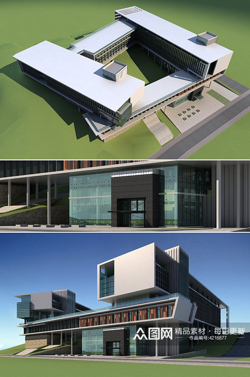 信息中心3dmax建筑模型素材