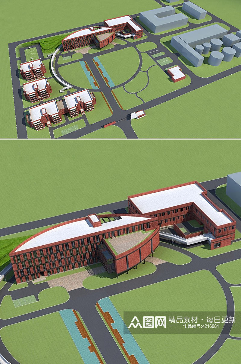 学校3dmax建筑模型素材