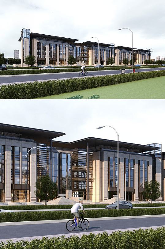 办公楼3dmax建筑模型-众图网