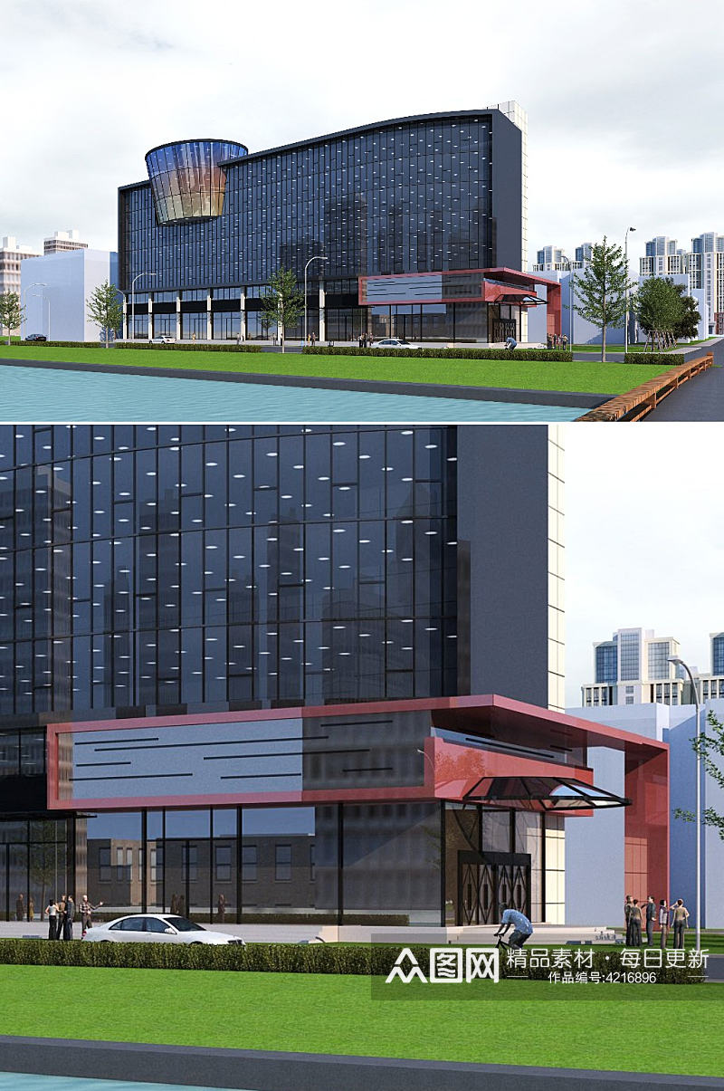 商业办公楼3dmax建筑模型素材