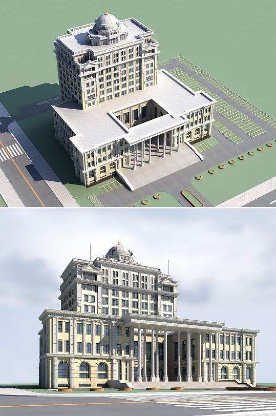 欧式办公楼3dmax建筑模型
