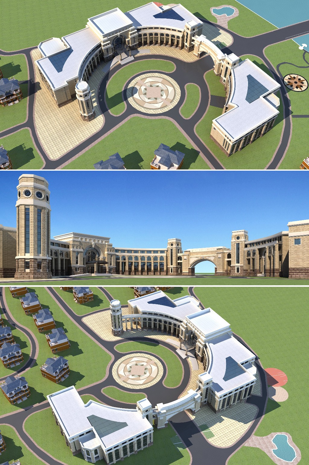 简欧办公楼3dmax建筑模型素材