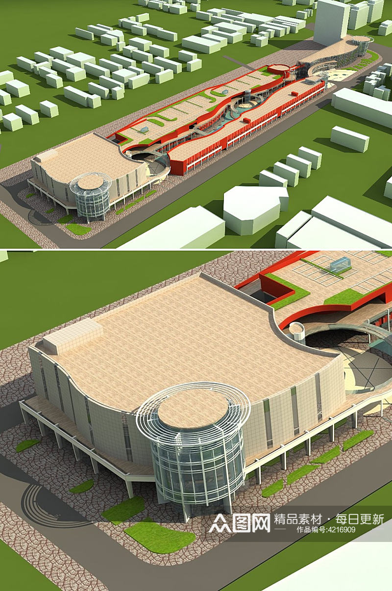 商业办公楼3dmax建筑模型素材