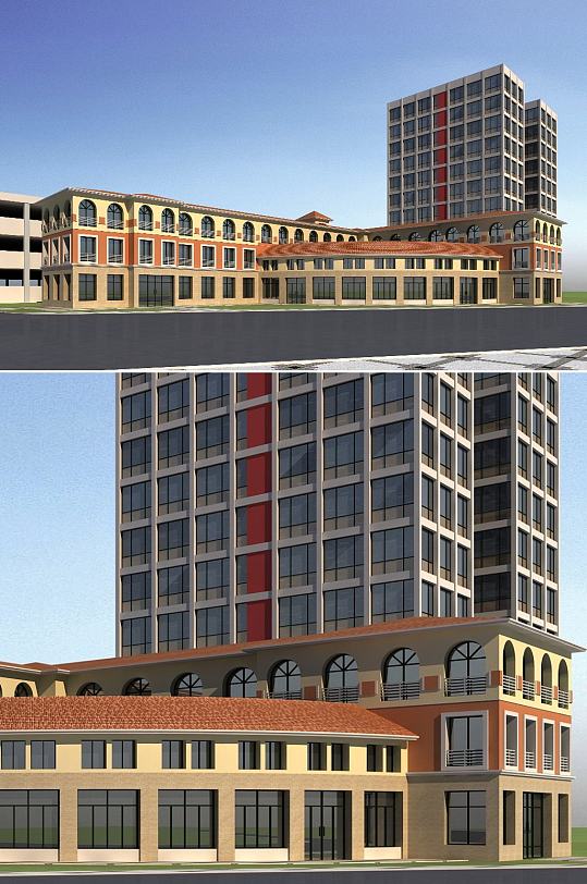 中式健康中心3dmax建筑模型-众图网