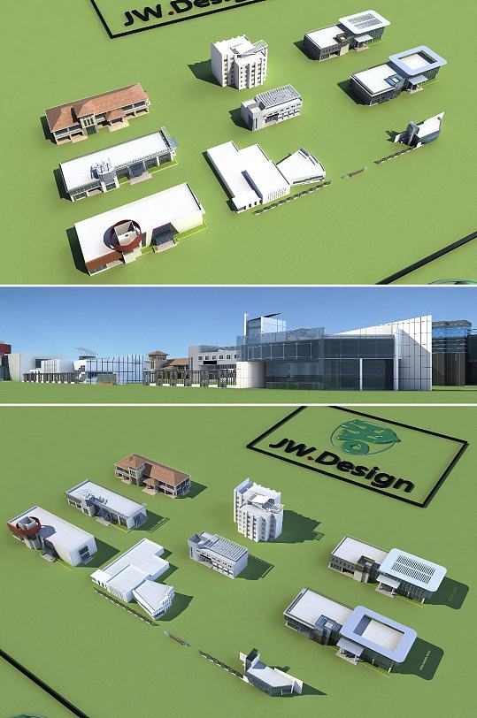 售楼处3dmax建筑模型-众图网