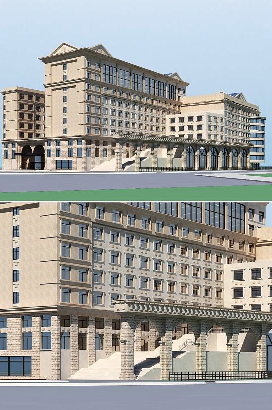 欧式酒店3dmax建筑模型