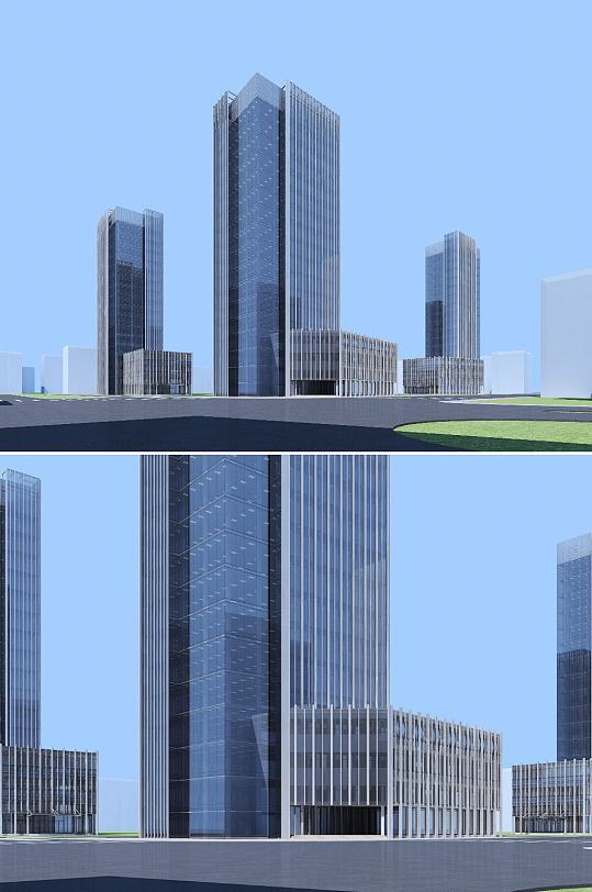 现代办公楼3dmax建筑模型-众图网