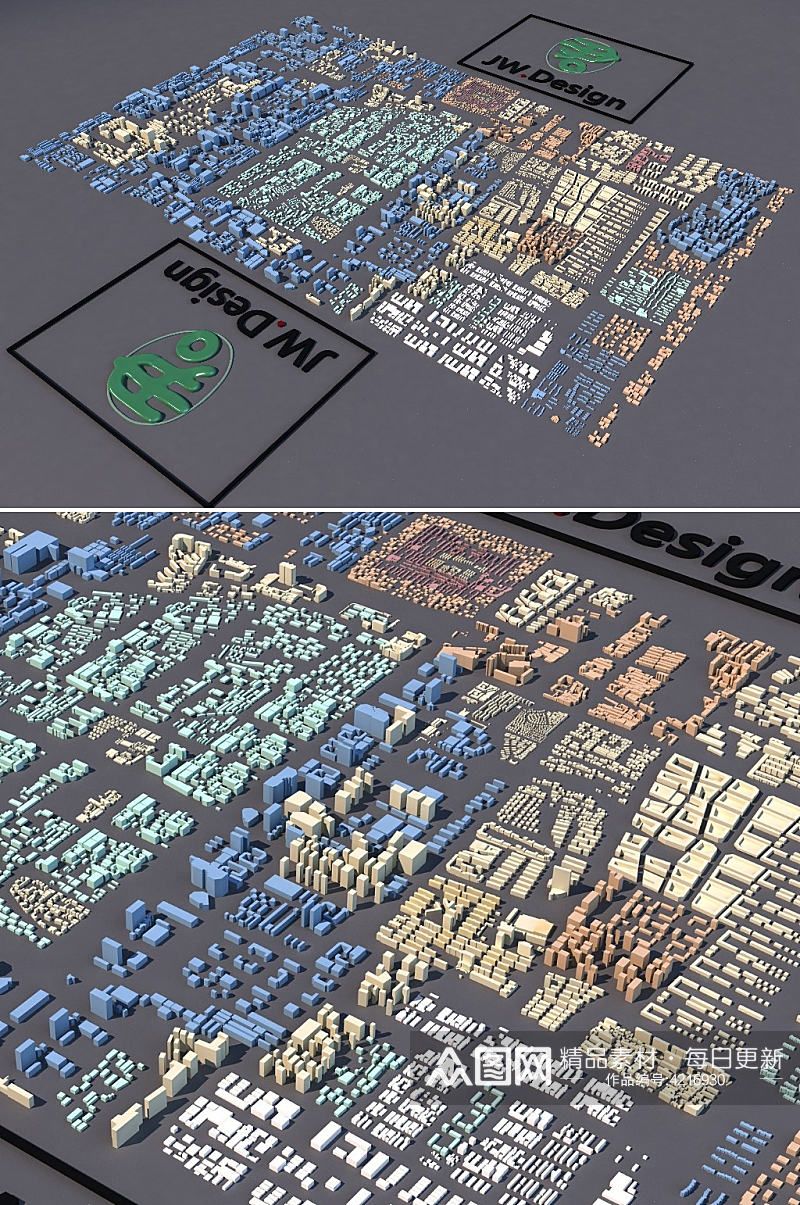 规划体量建筑3dmax模型素材