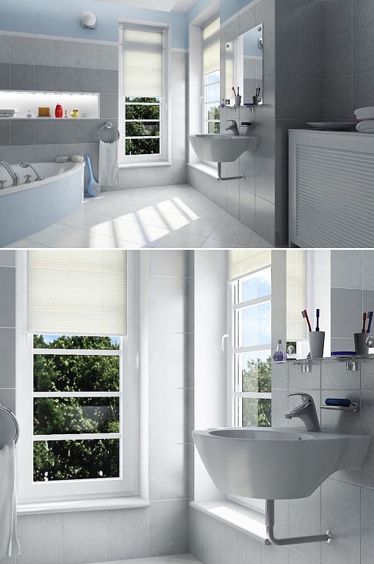 现代浴室3dmax模型-众图网