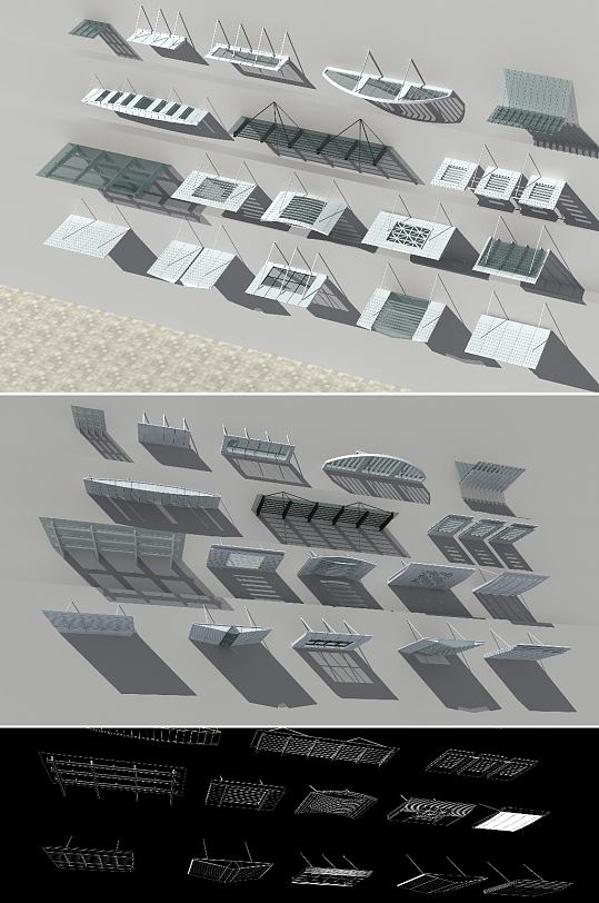 雨棚3dmax模型-众图网