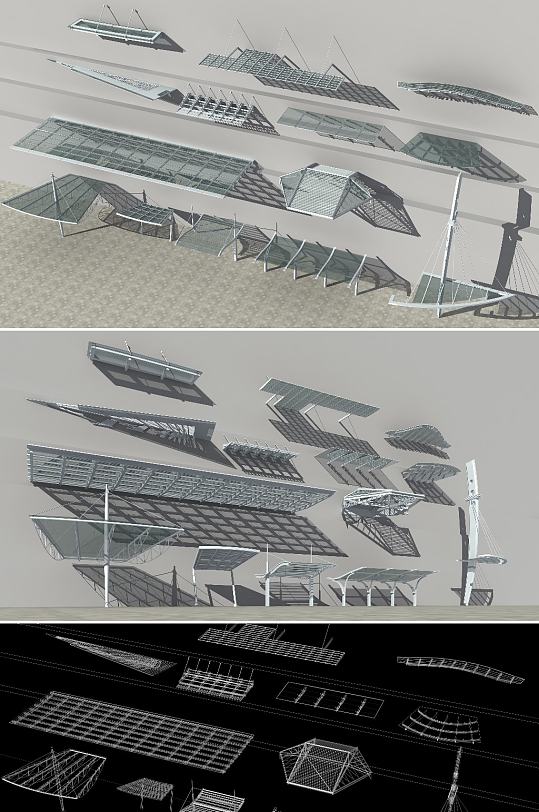 雨棚3dmax模型-众图网