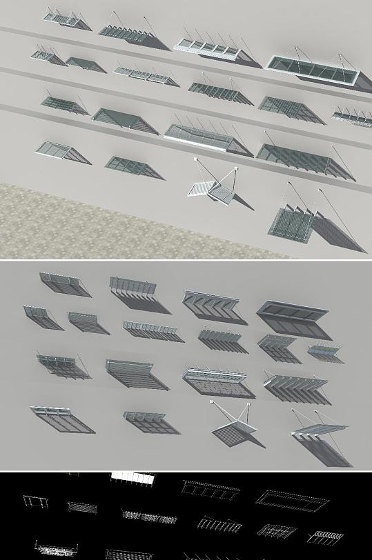 雨棚3dmax模型-众图网