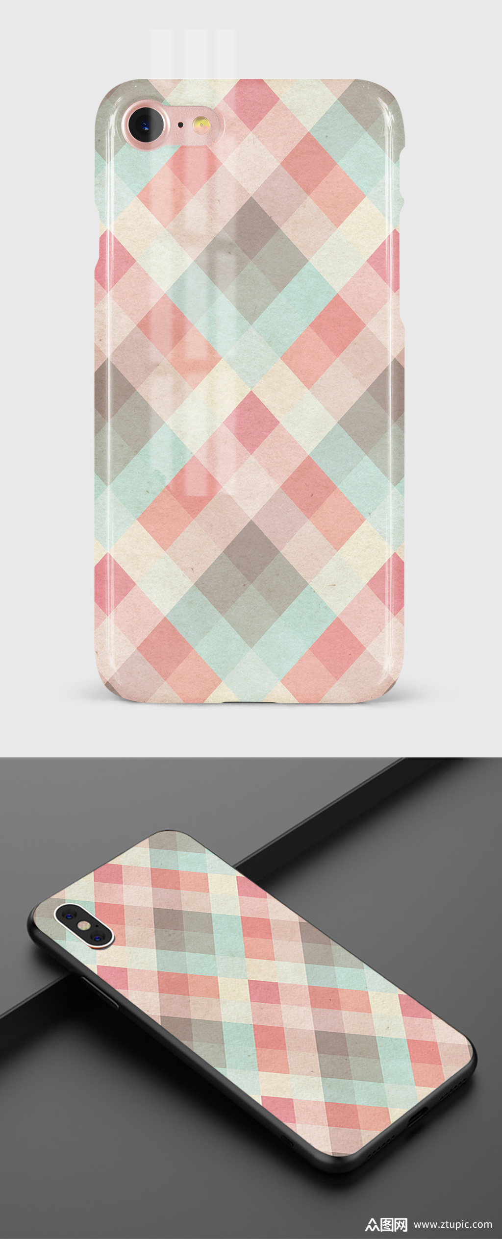 色彩斑斓的格子手机壳