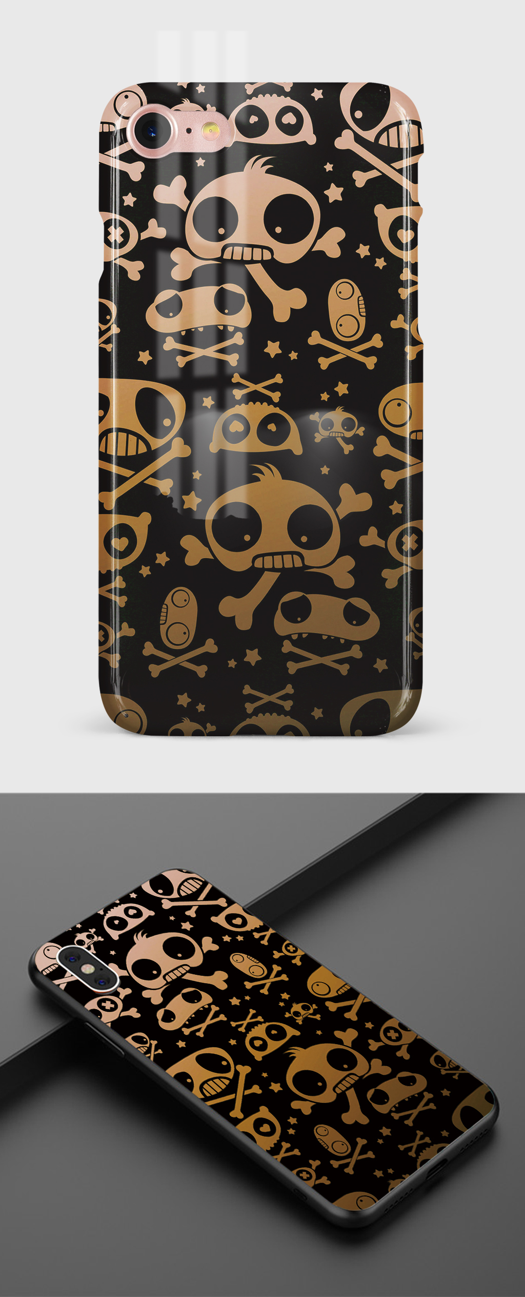 创意骷髅骨头手机壳图案素材