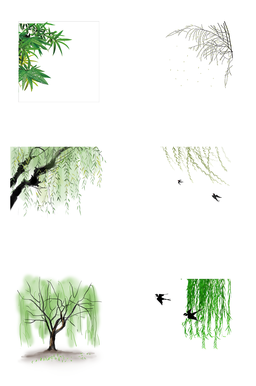 春柳燕子免扣素材素材