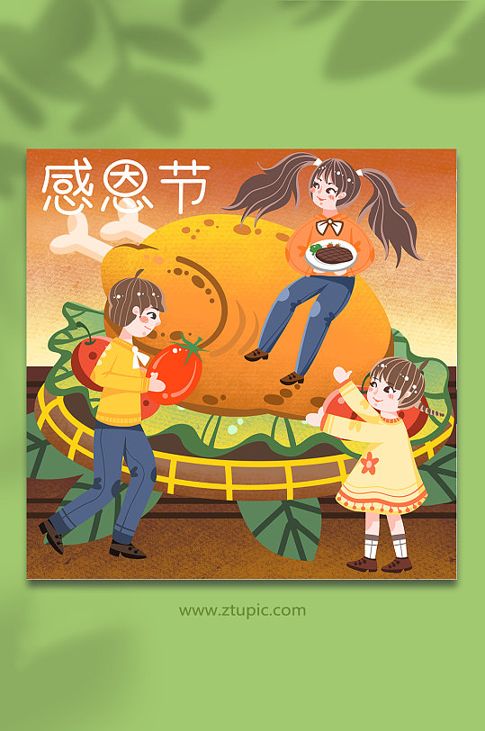 感恩节卡通火鸡图片-感恩节卡通火鸡素材下载-众图网