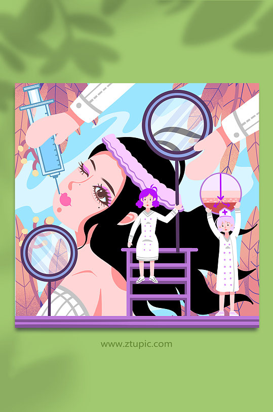 卡通美容人物图片-卡通美容人物素材下载-众图网