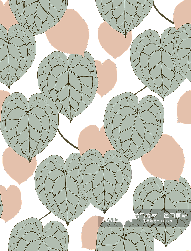 热带植物树叶矢量背景底纹纹理素材
