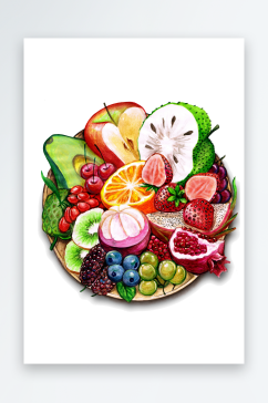 手绘水彩水果健康食材png