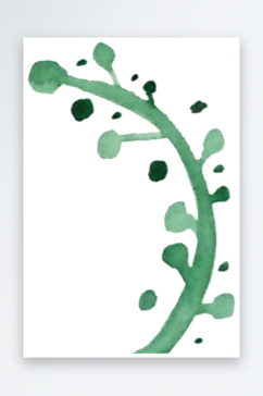 手绘水彩水墨叶子树叶植物绿叶落叶PNG