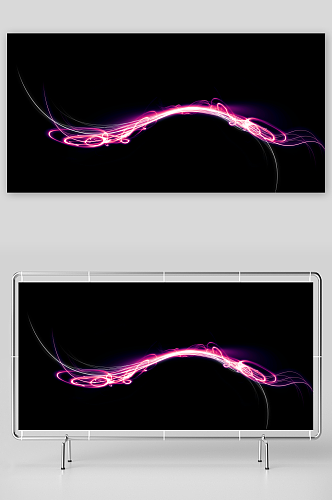 线条霓虹炫光平面特效背景图片